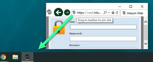Drag browser URL to taskbar